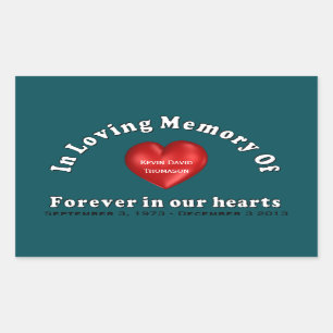  naam Memorial Products Loving Memory Rechthoekige Sticker