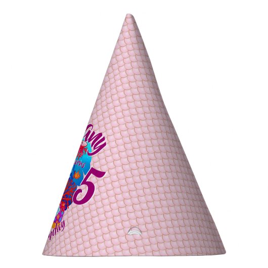 Naam Mermaid Birthday Party wijzigen Persoonlijk w Feesthoedjes (Rechts)