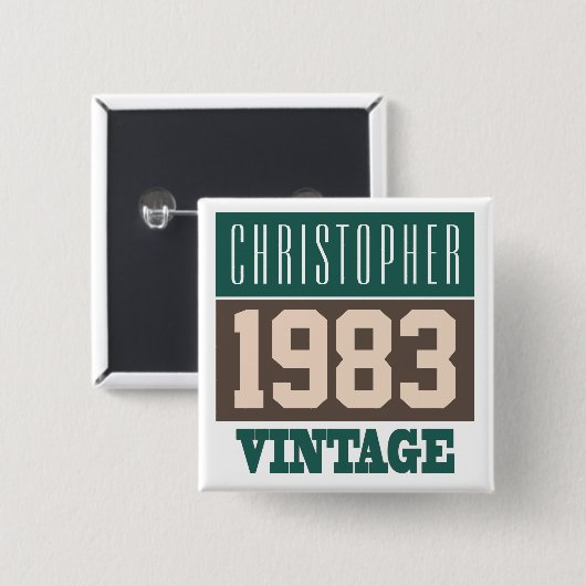 Naam met  Button jaar 1983 (Voorkant /achterkant)