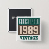 Naam met  Button jaar 1989 (Voorkant /achterkant)