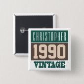 Naam met  Button jaar 1990 (Voorkant /achterkant)