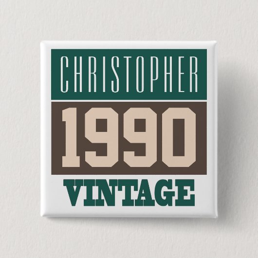 Naam met  Button jaar 1990 (Voorkant)