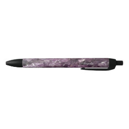 Naam met foto van Amethyst Crystals Zwarte Inkt Pen