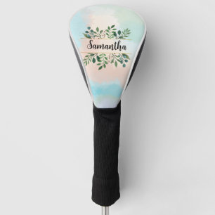 naam met groene bladeren ontwerp golfheadcover
