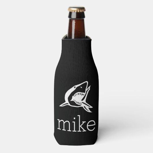 Naam met haai flesjeskoeler (Fles Voorkant)