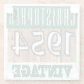 Naam met jaar 1954  glas Onderzetter (Achterkant)