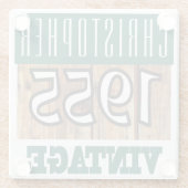Naam met jaar 1955 glas Onderzetter Glazen Onderzetter (Achterkant)