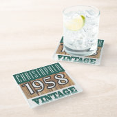 Naam met jaar 1958  glas Onderzetter (Schuin)