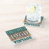 Naam met jaar 1960  glas Onderzetter (Schuin)