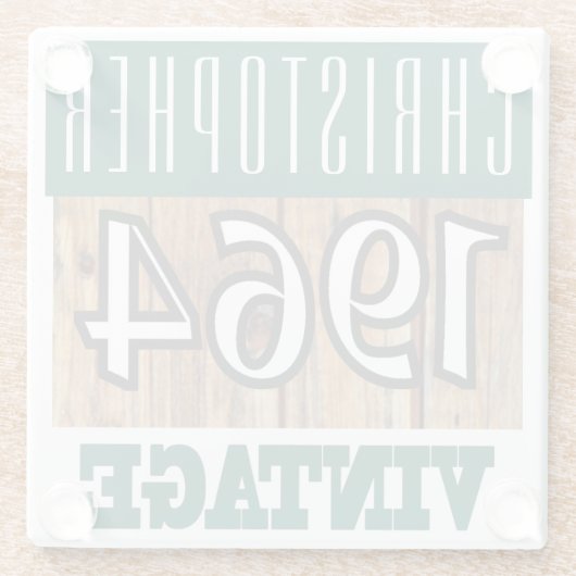 Naam met jaar 1964 glas Onderzetter Glazen Onderzetter (Achterkant)