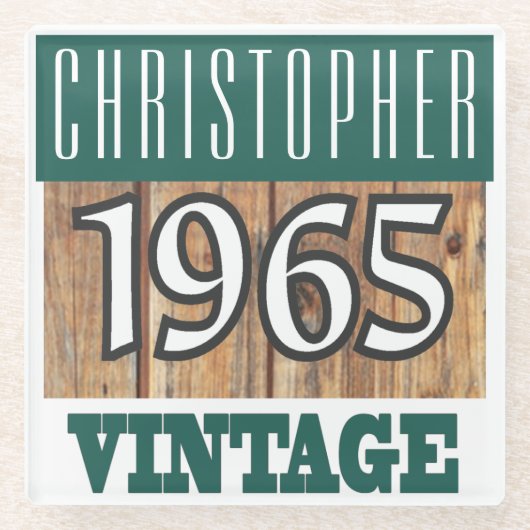 Naam met jaar 1965 glas Onderzetter (Voorkant)