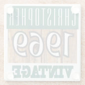 Naam met jaar 1969 glas Onderzetter (Achterkant)