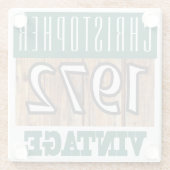 Naam met jaar 1972  glas Onderzetter (Achterkant)