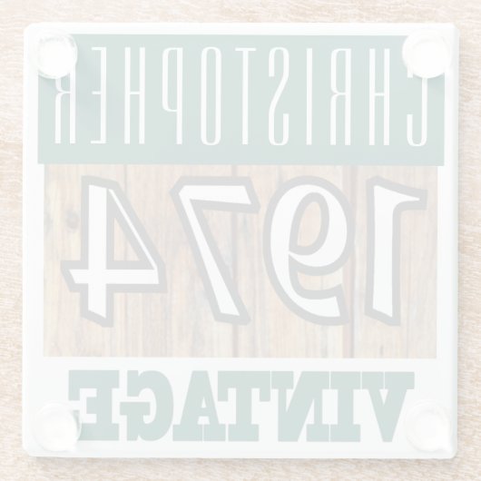 Naam met jaar 1974  glas Onderzetter Glazen Onderzetter (Achterkant)