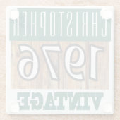 Naam met jaar 1976 glas Onderzetter (Achterkant)