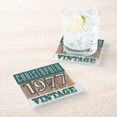 Naam met jaar 1977 glas Onderzetter (Schuin)