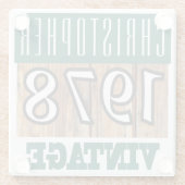 Naam met jaar 1978 glas Onderzetter (Achterkant)