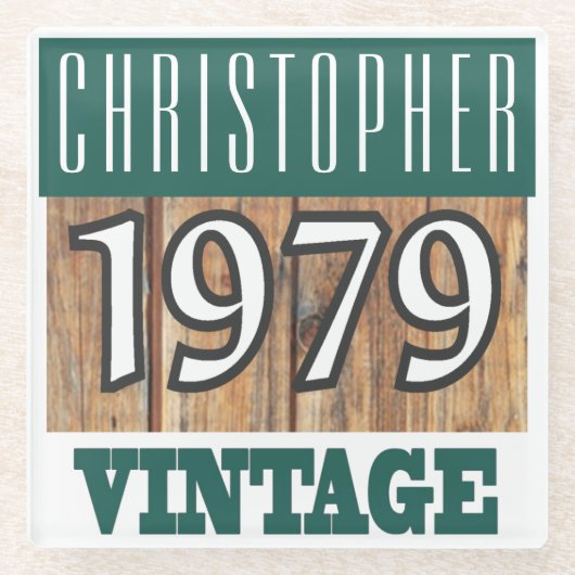 Naam met jaar 1979  glas Onderzetter (Voorkant)