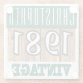 Naam met jaar 1981  glas Onderzetter (Achterkant)