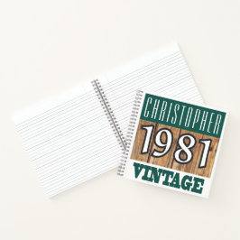 Naam met Jaar 1981 Vintage Notitieboek