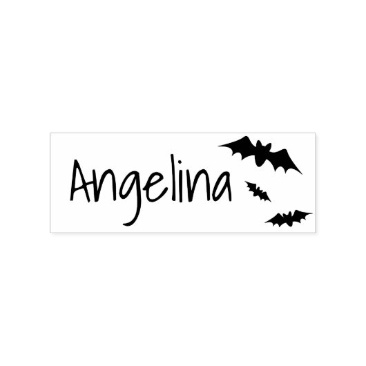 Naam met letters Grafisch symbool Cool Halloween T Rubberstempel (Afrduk)