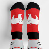 Naam met Monogram Gestreepte Witte Katten Bemannin Sokken (Top)