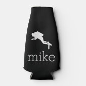 Naam met Scuba-duiker Flesjeskoeler (Voorkant)