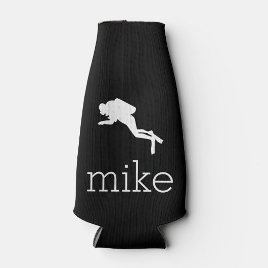 Naam met Scuba-duiker Flesjeskoeler (Voorkant)