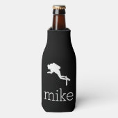 Naam met Scuba-duiker Flesjeskoeler (Fles Voorkant)