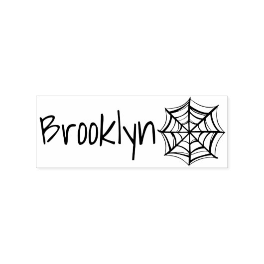 Naam met Spiderweb Cobbol Cool Halloween Rubberstempel (Afrduk)