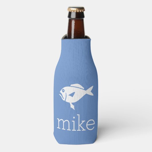 Naam met vis flesjeskoeler (Fles Voorkant)