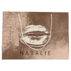 Naam Metal Kiss Lips Choclate Skinny Bronze Gold Groot Cadeauzakje