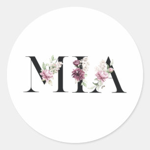 Naam Mia Ronde Sticker