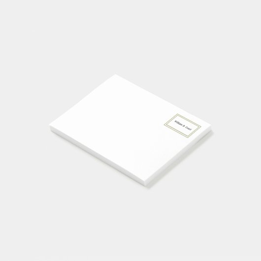 Naam Minimalistisch Gold Lijst Post-it® Notes (Schuin)