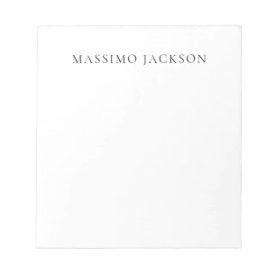 Naam Minimalistisch Modern Eenvoudig Zwart Wit Notitieblok