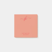 Naam minimalistisch monogram post-it® notes (Voorkant)