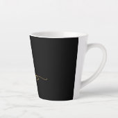 Naam minimalistisch zwart-wit en goudmonogram latte mok (Rechts)
