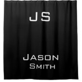  naam, minimalistische initialen douchegordijn (Voorkant)