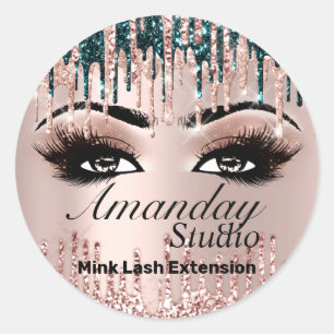Naam Mink Lashes Extension Drivers Roze Makeup Ronde Sticker