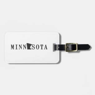 Naam Minnesota met State Shaped Letter Bagagelabel