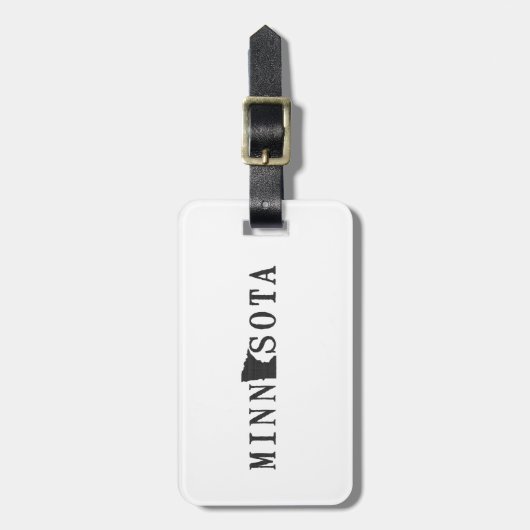 Naam Minnesota met State Shaped Letter Bagagelabel (Voorkant verticaal)