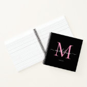 Naam modern ballet Slipper roze monogram Notitieboek (Binnen)
