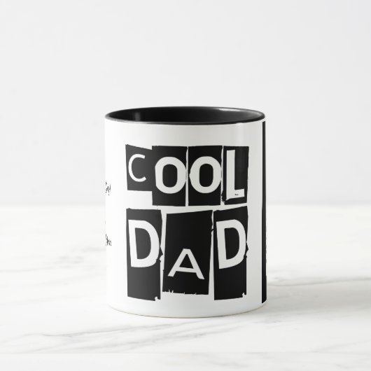 Naam Modern Black en White Cool Dad Mok (Midden)