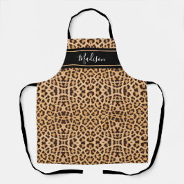 Naam modern Chic Leopard Animal Print Monogram Schort