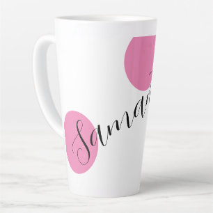 Naam Modern Large Pink Polka Dots Latte Mok