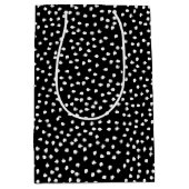 Naam Modern Leuk Polka Dot Zwart-wit Medium Cadeauzakje (Voorkant)
