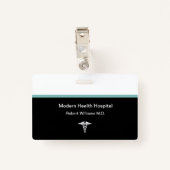 Naam modern medisch ziekenhuis badge (Achterkant met clip)