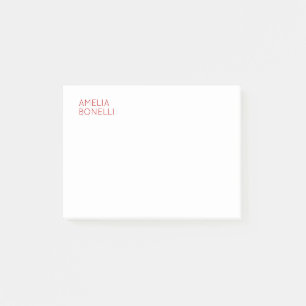 Naam Modern Minimalist Professional Plain White Post-it® Notes
