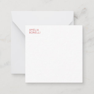 Naam Modern Minimalistisch Professioneel Wit Notitiekaartje