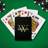 Naam modern monogram pokerkaarten
